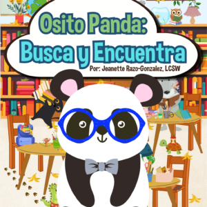 Un Osito Panda en una biblioteca; libro de busca y encuentra para ninos